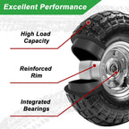 10" heavy-duty replacement tires, 4.10/3.50-4" for gorilla carts,hand, side view