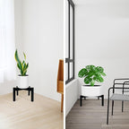 2 Pcs Heavy Duty Adjustable Metal Plant Stand for 10"-16" Plant Pot – Indoor & Outdoor (Black 2 Pack)