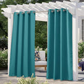 NICETOWN Peacock Teal Outdoor Curtains for Patio Waterproof 108" Long, Triple Weave Rustproof Grommet Thermal Insulated Privacy Room Darkening for Gazebo/Pergola, W52 x L108, 1 Panel