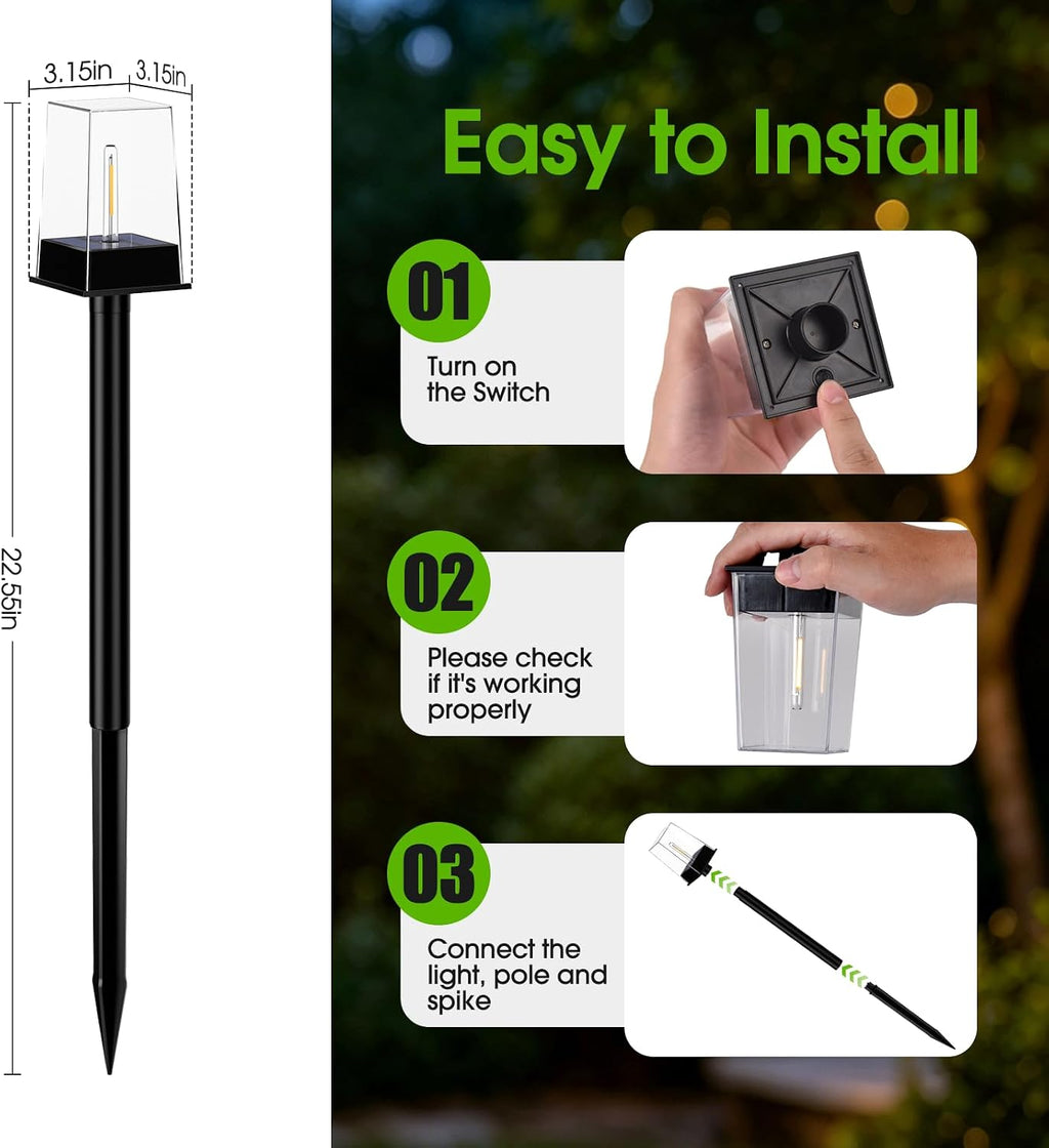 Solar Pathway Lights Outdoor 10 Pack, Solar Garden Lights Warm White 4 Lighting Modes, Solar Path Lights Auto On/Off, Landscape Lighting for Yard Walkway Driveway Patio Lawn Decor