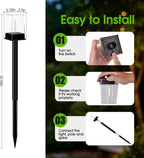 Solar Pathway Lights Outdoor 10 Pack, Solar Garden Lights Warm White 4 Lighting Modes, Solar Path Lights Auto On/Off, Landscape Lighting for Yard Walkway Driveway Patio Lawn Decor