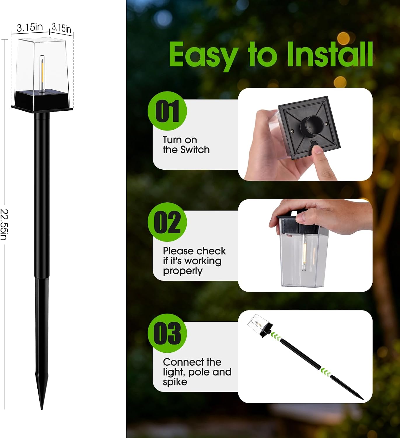 Solar Pathway Lights Outdoor 10 Pack, Solar Garden Lights Warm White 4 Lighting Modes, Solar Path Lights Auto On/Off, Landscape Lighting for Yard Walkway Driveway Patio Lawn Decor