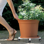 plant caddy with wheels, adjustable 14in to 21inch, close-up detail