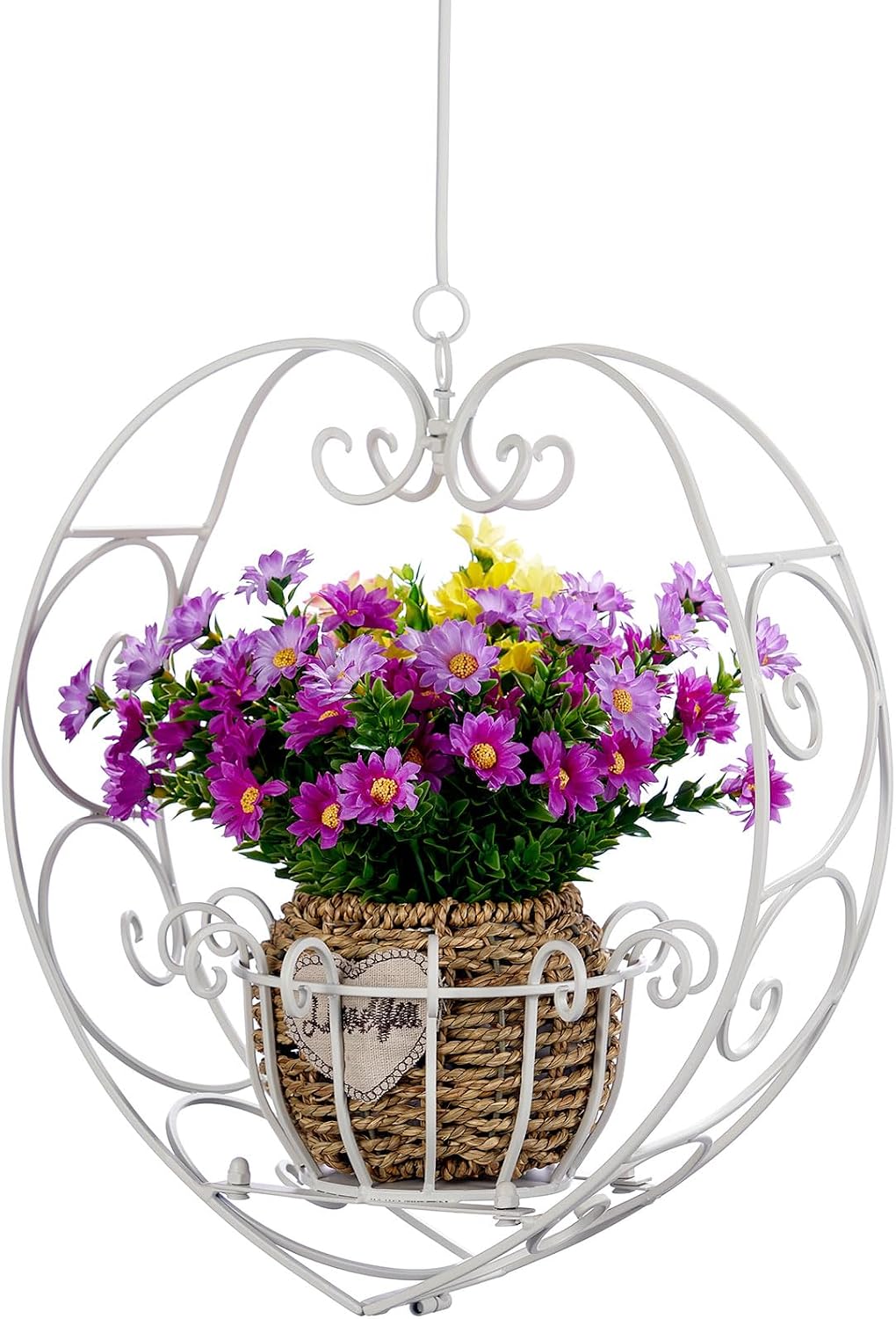39.7" hanging plant holder,metal heart planter, hanging basket, main product view
