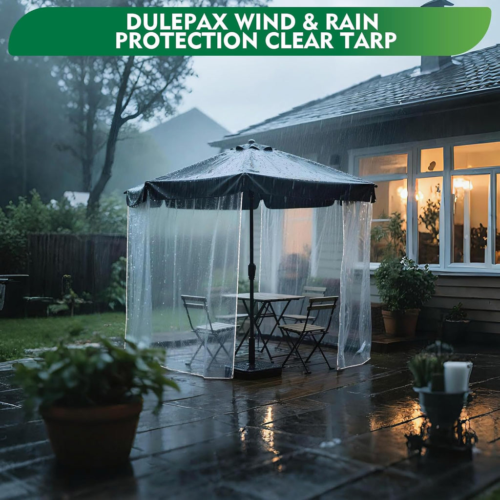 dulepax clear tarp heavy duty with grommets 4x10 showing dimensions