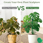 5 Pack Stackable Plant Support Stakes, 38inch Climbing Plant Sticks Structures for Monstera with Garden Ties, Durable Alternative to Moss Pole for Indoor Outdoor Plants