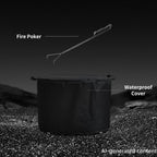 27 inch smokeless fire pit with waterproof cover, side view