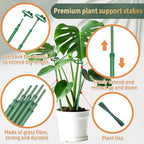 Telescoping Plant Stakes,5Pcs 17.9In to 42.3In Adjustable Monstera Plant Support Orchid Sticks with Clips, Plant Sticks Support Tall for Monstera,Orchids,Tomatoes,Vines & Indoor Outdoor Plants