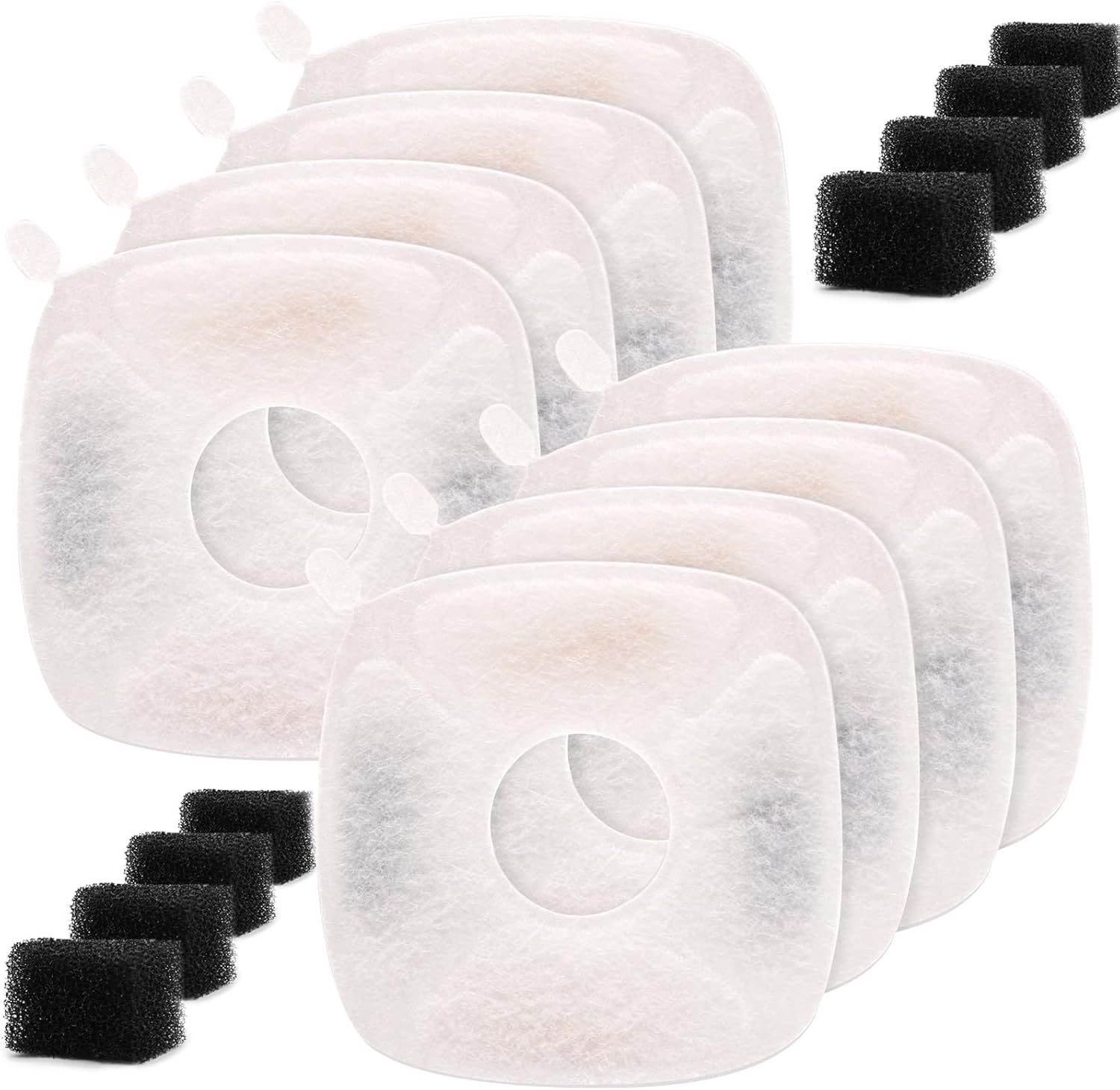 Pet Fountain Filters Compatible with 95Oz/2.8L Dog Water Fountain (8 Filters&8 Sponges)