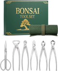 6-piece bonsai tools set with tool roll bag, main product view