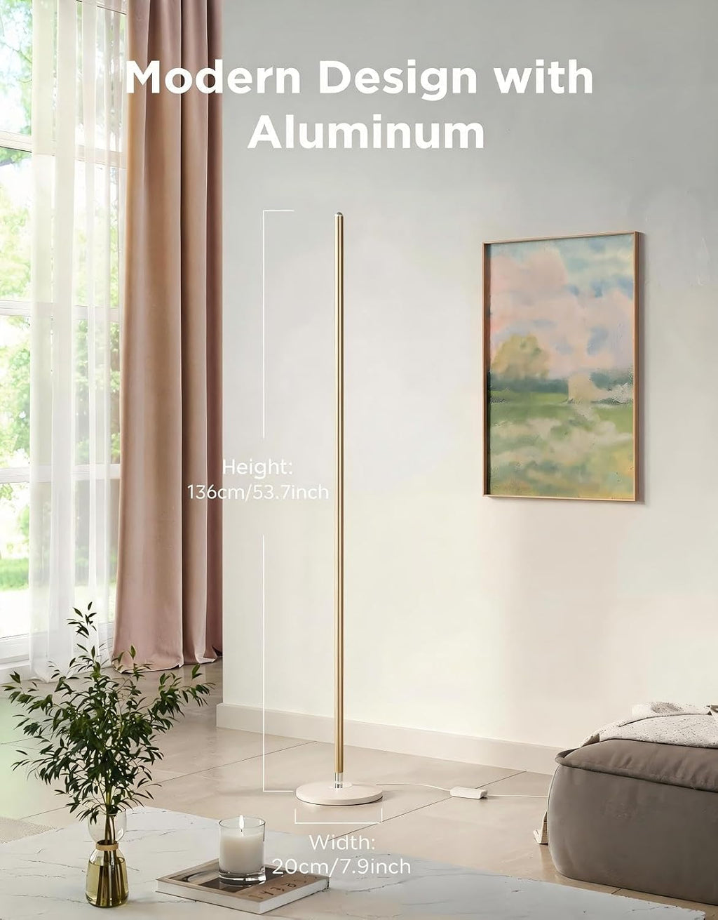 govee rgbic floor lamp basic, 1000lm led corner, close-up detail