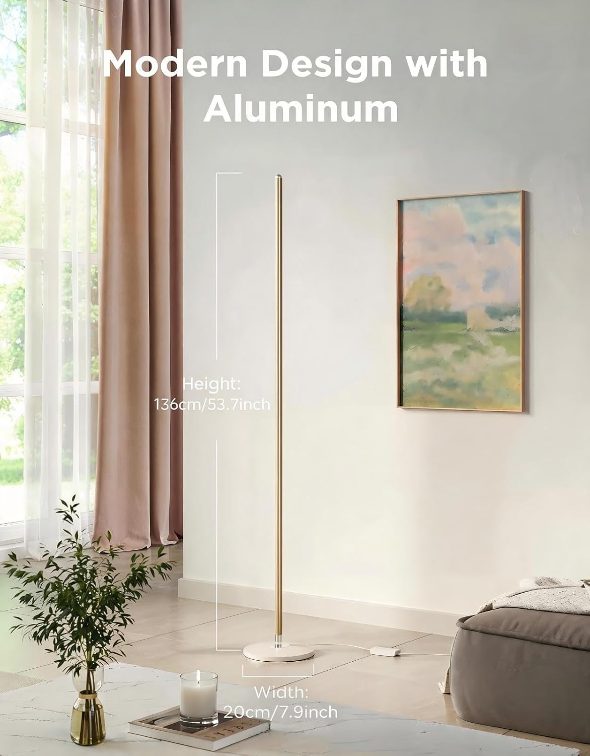 govee rgbic floor lamp basic, 1000lm led corner, close-up detail