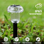 Solar Lights Outdoor Pathway Waterproof 12 Pack Color Changing LED Acrylic Mushroom Decorative Garden Lights for Yard Landscape Patio Outside Decorations