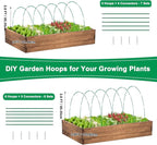 Greenhouse Hoops Grow Tunnel, 10 Sets of 8FT Long Garden Hoops for Raised Beds, Rust-Free Fiberglass Support Hoops Frame for Garden Netting, DIY Plant Support Garden Stakes for Row Cover, 60 Pcs