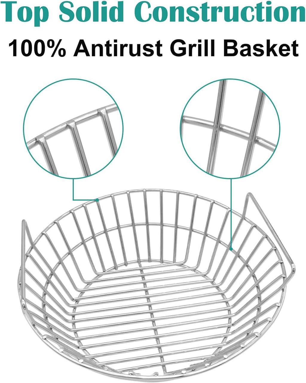 Charcoal Ash Basket for Large Big Green Egg Grill | Basket for Kamado Classic, Pit Boss, Louisiana Grills, Primo Kamado and Large Grill Dome, Stainless Steel