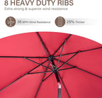 Backyard Expressions 9 ft. Patio Umbrella, Market Table Umbrella w/Tilt and Crank, 8 Ribs