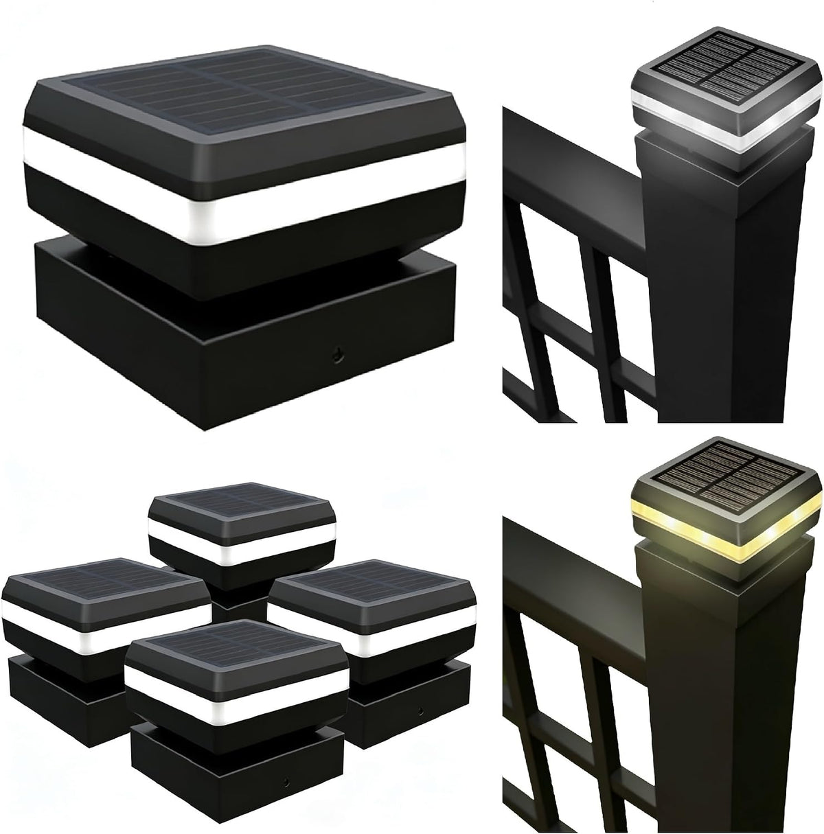 solar post cap lights, warm white & cool, main product view