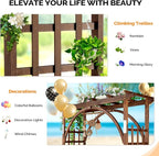 VINGLI 85in Wooden Arbor, Wedding Arch for Ceremony, Wood Trellis for Plant Climbing, Christmas Decor Pergola for Garden Backyard, Lawn (Carbonized Wood)
