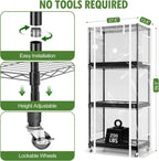 specilite 27x14x59in 4-tier rolling indoor greenhouse plant stand, package contents