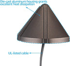 LEONLITE 4-Pack 4000K Low Voltage LED Deck Light Triangle Oil Rubbed Bronze | 12V Stair Railing Light, Outdoor Landscape Step Fence Light, IP65, UL Listed , Aluminum, Cool White