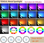 Christmas Outdoor Landscape Spotlight with Timer, 10W LED Color Changing Outdoor Spot Lights IP65 Waterproof RGB Metal Case Spotlights with Stake Stand for Yard Garden Lawn House, 6 Lights