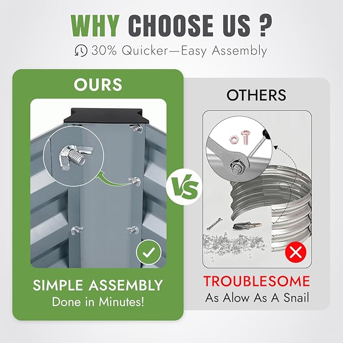 INNO STAGE 6x3x2ft Galvanized Raised Garden Bed, Raised Garden Bed Kit-Metal Planter Box Outdoor, Planting for Vegetables, Fruits, Herbs, Flowers, Silver