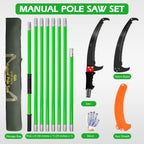 Manual Pole Saw, 27 Ft Tree Pruner | Extendable, Spare Blade, for Backyard and Garden Pruning Palms and Shrubs