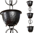 monarch rain chains aluminum hammered cup black rain, main product view
