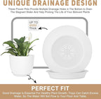 Plant Pots 12/10/9 inch Set of 3, Flower Pots with Multi Mesh Drainage Holes, Large Planters for Indoor Outdoor Garden Plants and Flowers. (White)