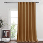 NICETOWN Gold Brown Blackout Curtains for Bedroom 95 Inch Length - Thermal Insulated Room Darkening Privacy Grommet Window Drapes for Boys Room, Set of 1 Panel, 80 x 95 Inch