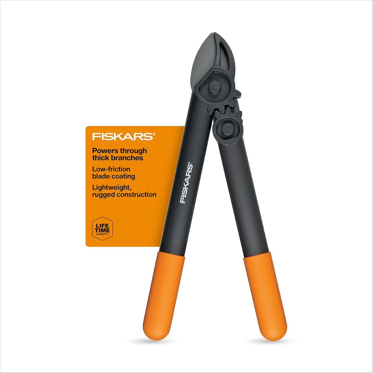 fiskars 15” powergear garden anvil loppers, tree trimmer, main product view
