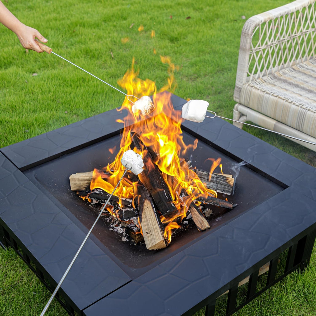 econook 32 inch square outdoor fire pit table, package contents