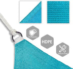 Patio Paradise 20' x 20' x 20' Sun Shade Sail Triangle Canopy Shade Cloth Fabric Sunlight Block Patio Pergola Cover HDPE Deck Awning for Outdoor Backyard Roof Shading, Turquoise