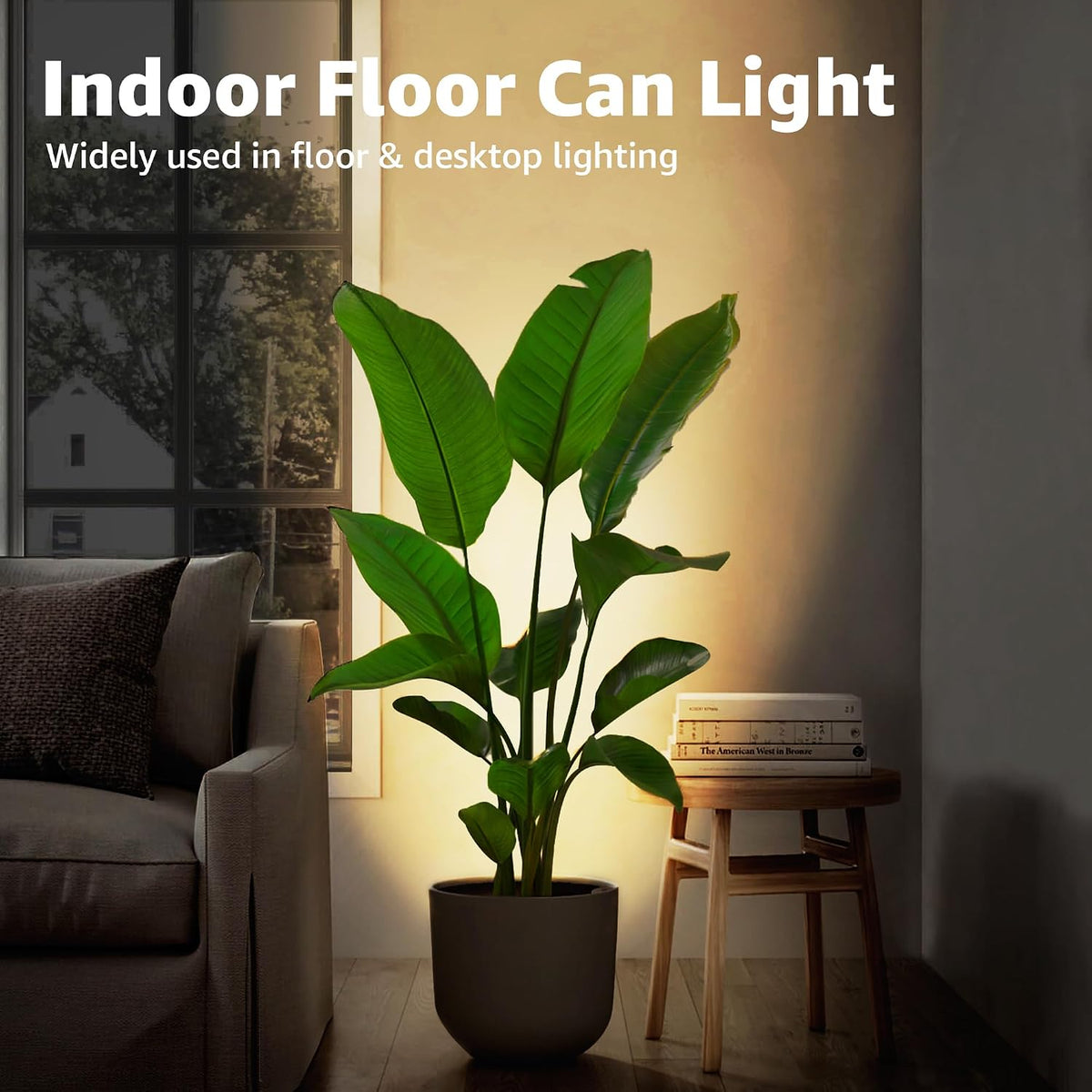sunvie 2 pack uplighting indoor floor can light, side view