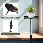 4 Pcs Window Sill Plant Shelf 5.7''D x 12.4''H Adjustable Window Shelf Windowsill Clamp Tray for Indoor Plants Metal Windowsill Extension Tray Planter Floating Shelves for Indoor Outdoor