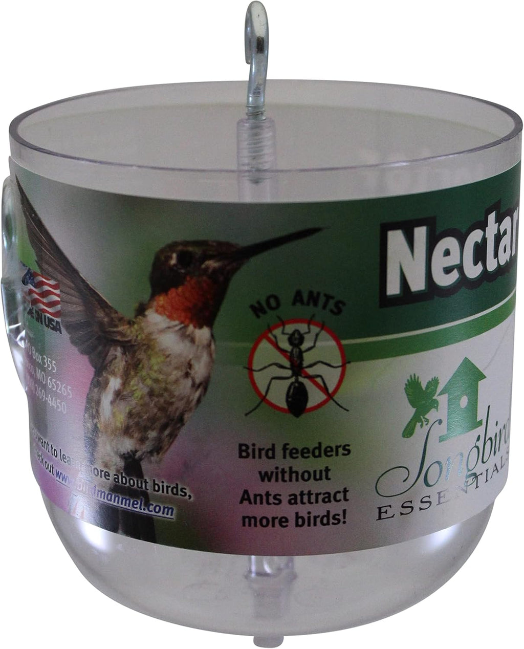 Nectar Protector 18 oz Clear Ant Moat for Bird Feeders | See-Through Bowl Shows Water Level at a Glance - 18 oz Ant Moat Hangs Between Hook and Feeder to Protect Nectar