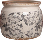 Ceramic Planters for Indoor Plants, Plant Pots with Drainage Hole, 6.29in. Flower Pots for Indoor Plants, Vintage Planters & Succulent Pots, Crackle Glaze Finish Plant Pots, Rustic Grey