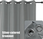 BONZER Outdoor Curtains for Patio Waterproof Thick Privacy Grommet Light Filtering Outside Curtains for Porch Pergola Gazebo Deck, 1 Panel, 84W x 120L inch, Grey
