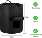 4-Pack 10 Gallon Potato Grow Bags with Flap Window, Heavy Duty Aeration Fabric Pots with Handles for Garden and Planting(Black)