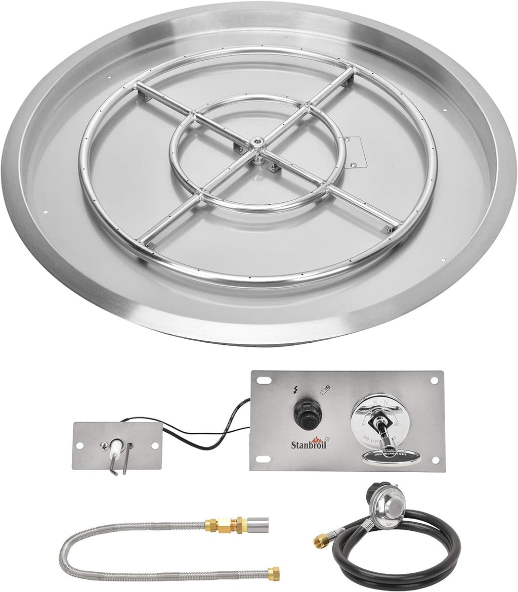 stanbroil 31 inch drop-in round fire pit with, main product view