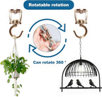ONIKK Ceiling Hooks for Hanging Plants (6 PCS Gold), Heavy Duty Metal Plant Hooks, Screw in Hooks for Hanging Birdfeeders, Lamps, Planters, Indoor Outdoor Wall Baskets Hooks up to 33 lbs