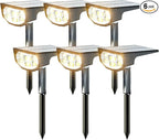 Solar Spot Lights Outdoor IP68 Waterproof, Ultra-Bright Performance，Simple Modes for Easier Operation, Auto On/Off，Solar Powered Landscape Lights for Garden, Yard, Pathway (Warm White, 6 Pack)
