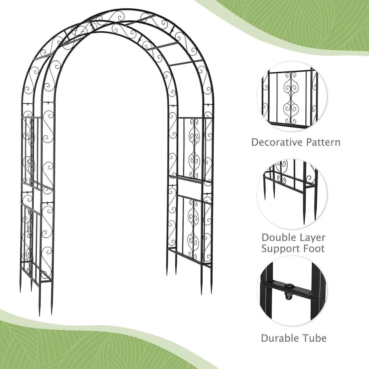 vingli garden arbor, arch archway for wedding ceremony shown in use
