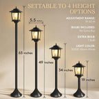 pasamic solar post lights outdoor, 2-pack 63" solar, front angle view