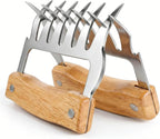 Meat Shredder Claws, Bear Claws Meat Shredder for Pulled Pork & Chicken, 304 Stainless Steel Meat Claws with Wooden Handles, BBQ Tool Gift