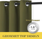 NICETOWN Door Curtain for Closet Doors 80 Inches Long 1 Panel, Blackout Doorway Curtain for Open Closet Bedroom, Room Divider Living Room for Privacy (Olive Green, 1 Panel, 46W x 80L)