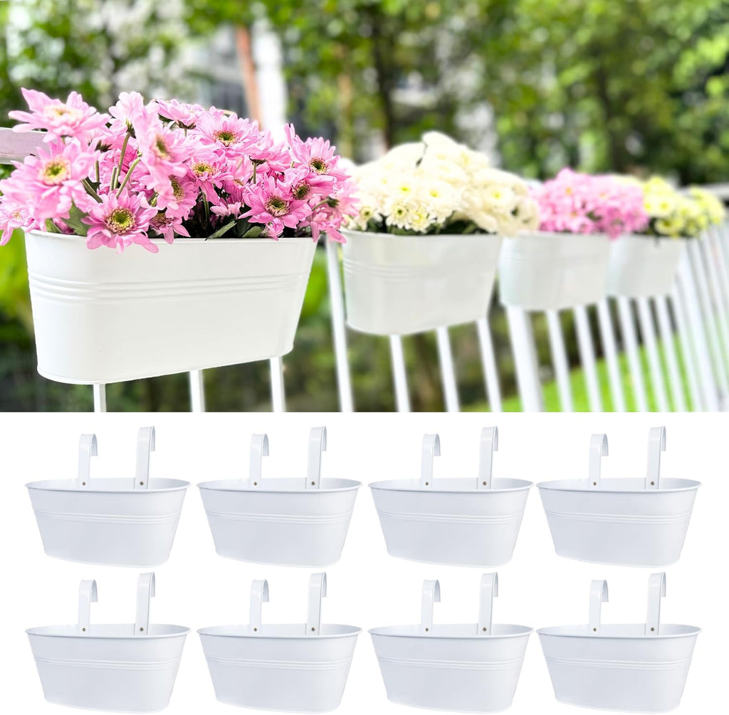 lalagreen outdoor rail planter (9.8 in, 8 pack), main product view