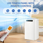 14000 btu portable air conditioners for room cooling showing dimensions