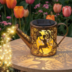 Solar Watering Can Light with Bunny Silhouette Stake & Fairy Design - Cascading LED String Light for Garden Yard Patio Decor, IP65 Waterproof Outdoor Gift for Mom, Women, Birthday, Housewarming