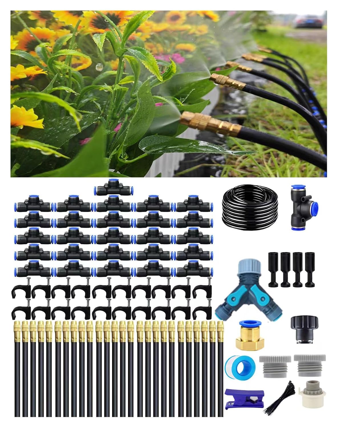 360° adjustable drip irrigation sprinkler kit – garden, main product view